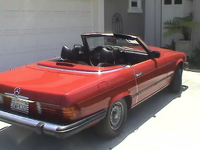 stunning red 1977 450sl with black interior: $12,900