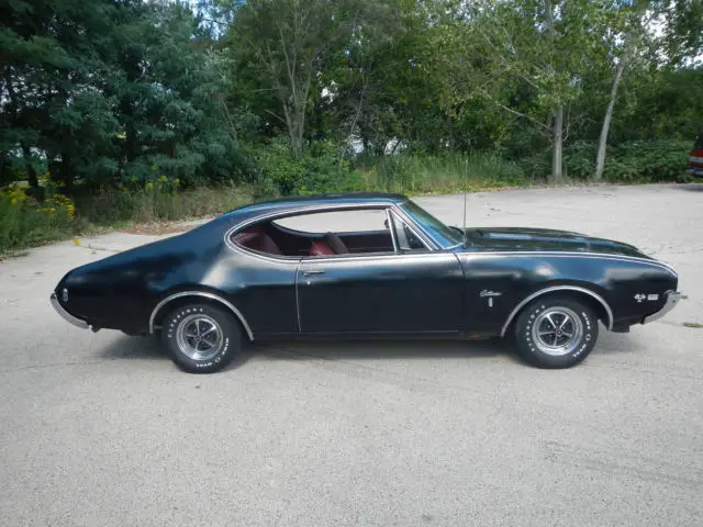 1968 oldsmobile ram rod, documented cutlass s black w/red interior 350/325hp