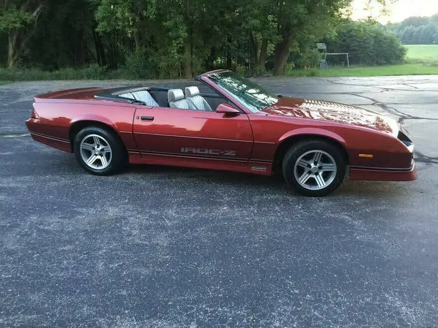 1987 chevrolet camaro iroc-z anniversary edition z-28 5-speed manual convertible