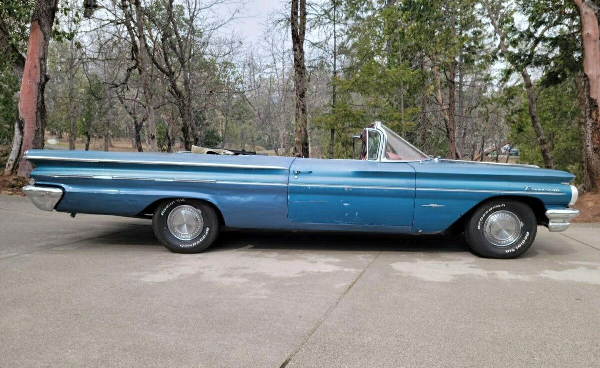 1960 pontiac bonneville convertible blue rwd automatic