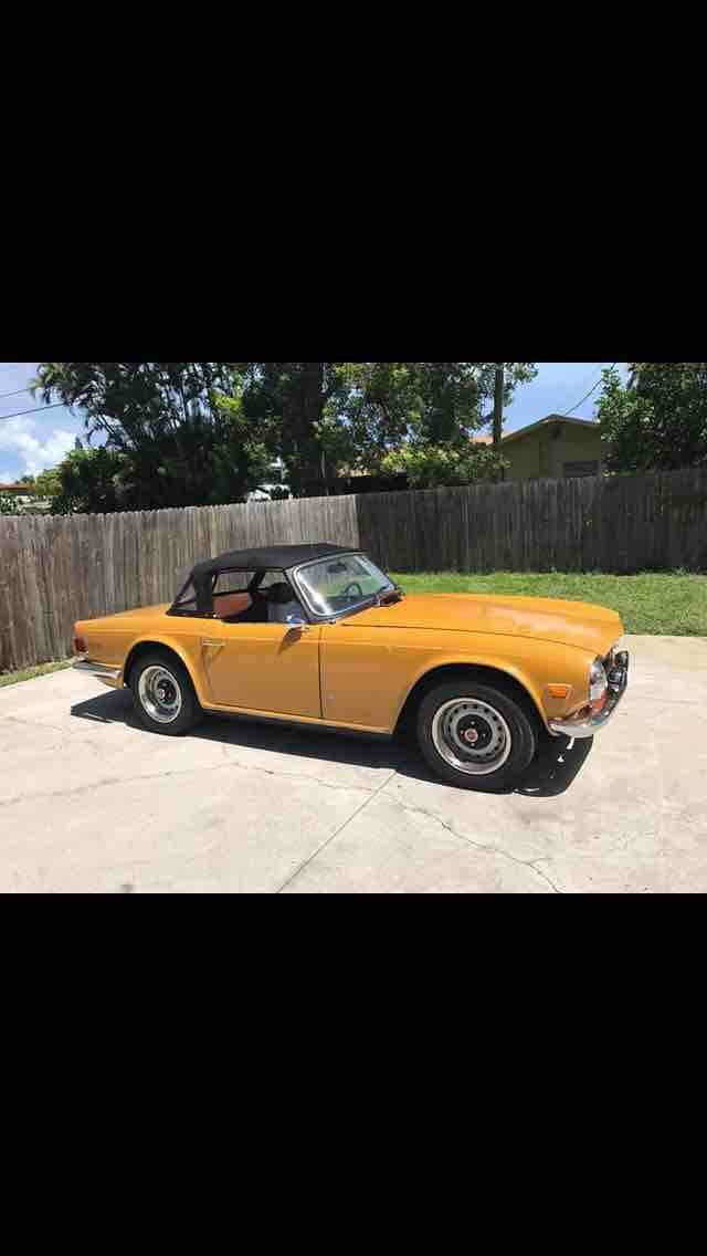 1972 triumph tr 6 convertible yellow fwd manual