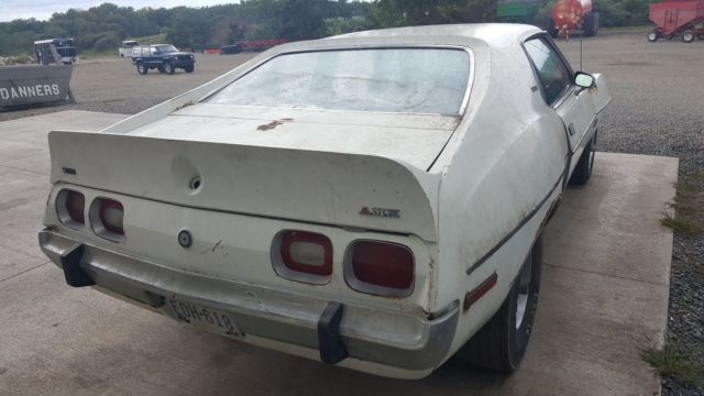 73 white pierre cardin amc amx javelin v8 barn find classic car auto power wms 2
