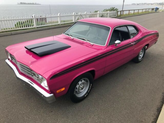 1973 plymouth duster 340 tri-power 4/speed panther pink