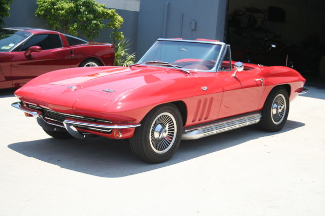 1966 corvette convertible real red/red rare california car 88k miles original