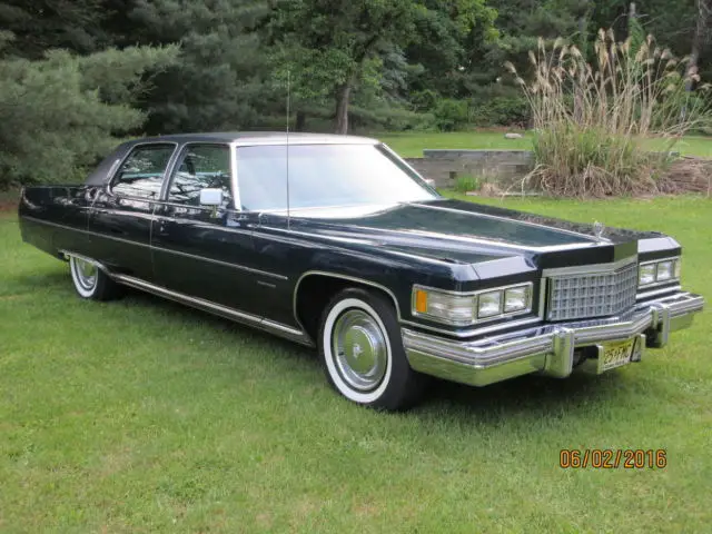 1976 cadillac fleetwood brougham commodore blue