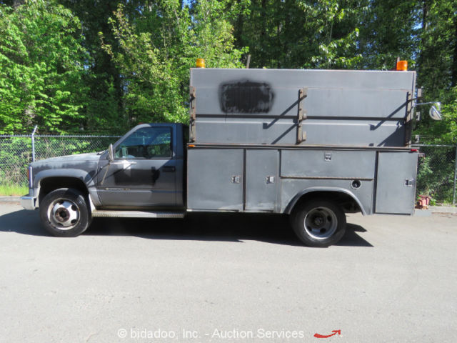 chevrolet silverado 3500hd enclosed utility service body pickup truck genset a/t