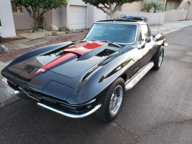 chevrolet corvette 1964 coupe 58k miles black with red must see az car nice