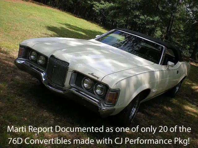 1972 mercury cougar 76d convertible marti documented 1 of 20 w/cj option package