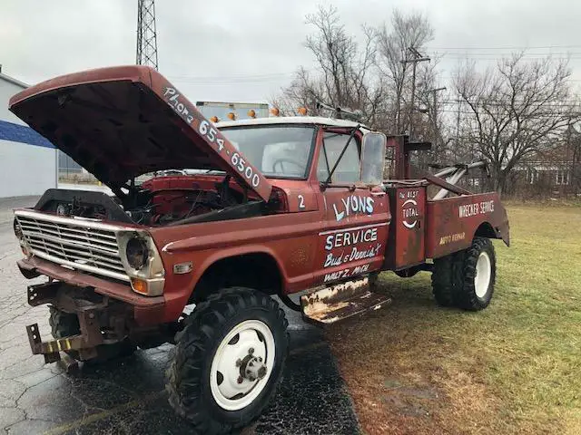 ford 4x4 f550 custom built wrecker-napco axles. 361-4 speed-pto 4x4 rare