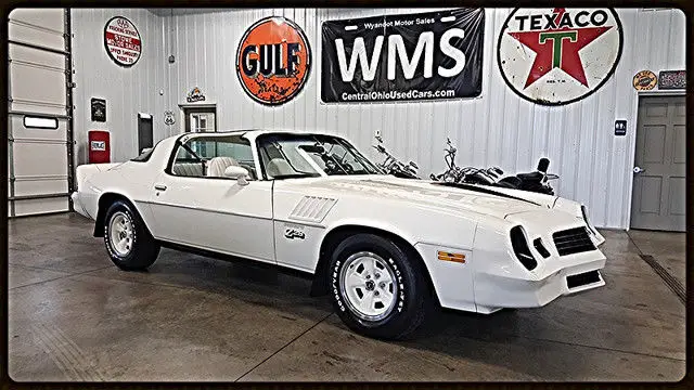 78 white chevy camaro z-28 t tops 350 v8 muscle show 3 speed wms a/c car classic
