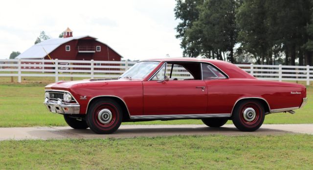 1966 chevrolet chevelle ss396 regal red paint and red leather interior beautiful