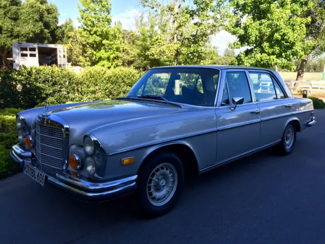 1973 mercedes 300sel w109 4.5l automatic saloon (silver w/red interior)