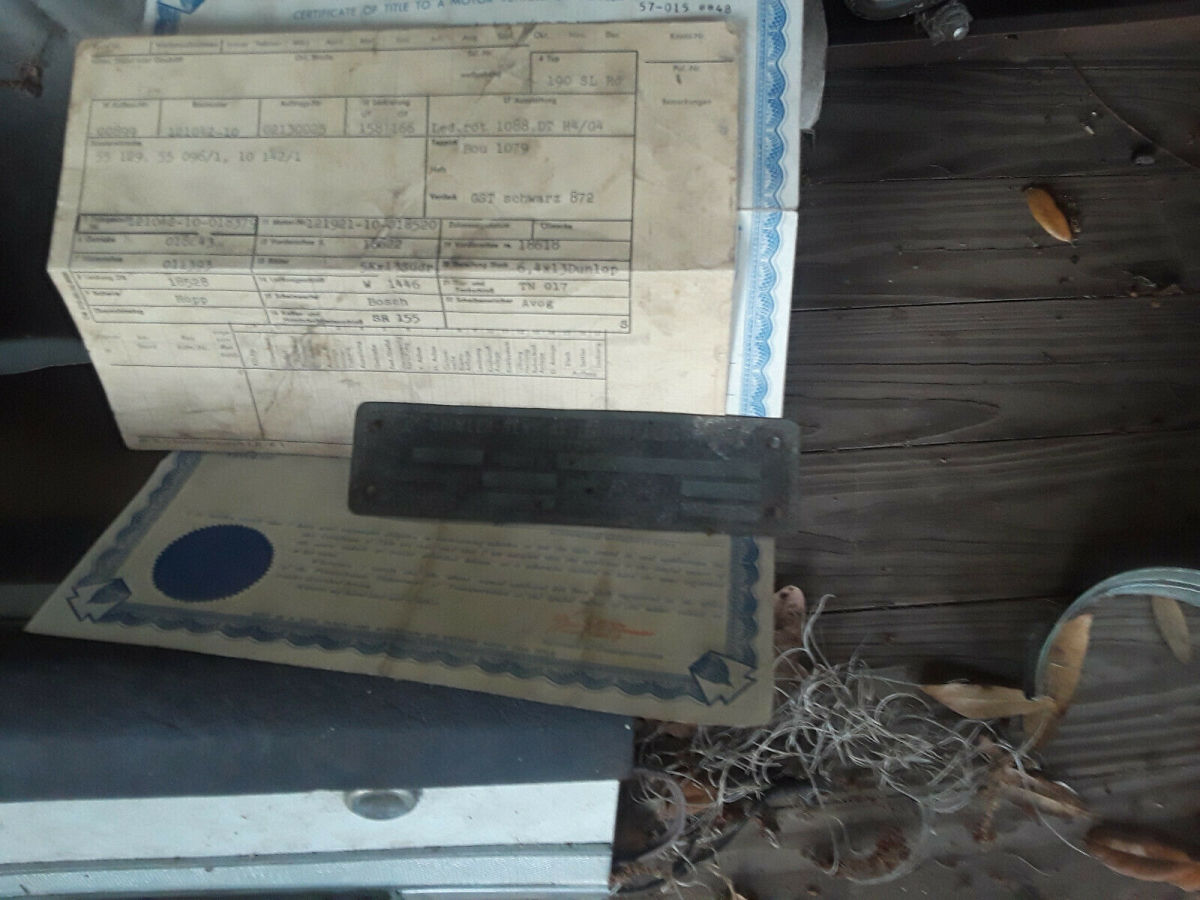 1960 mercedes 190 sl historical paperwork and 1970 mercedes 280 sl parts