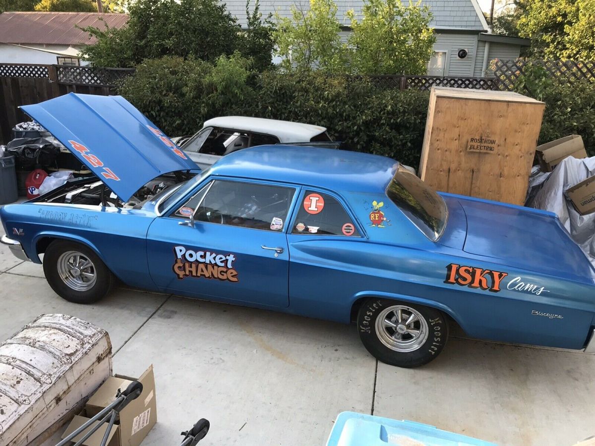 1966 chevrolet biscayne sedan blue rwd automatic