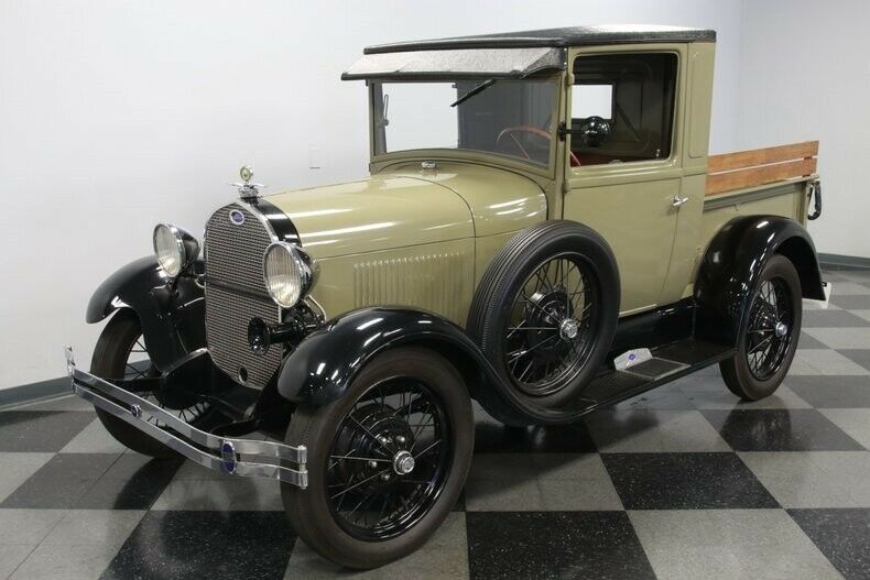 classic vintage chrome wooden short bed truck wire wheels vinyl interior
