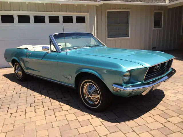 1968 ford mustang car convertible 2-door tahoe turquoise automatic restored