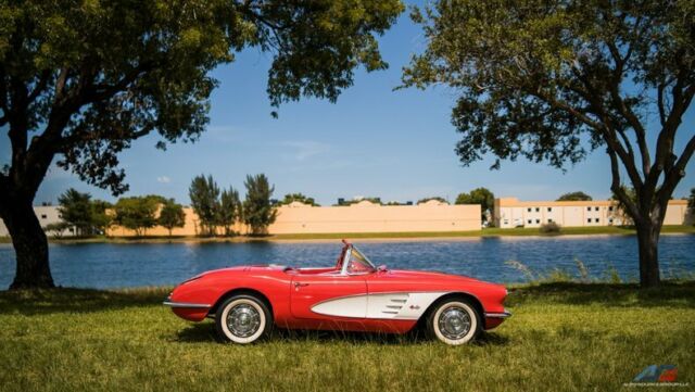 1959 chevrolet corvette 0 miles roman red 235 v8 3 speed manual