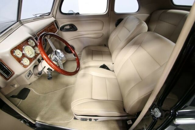 classic vintage chrome restored ls powered black paint tan leather heidts