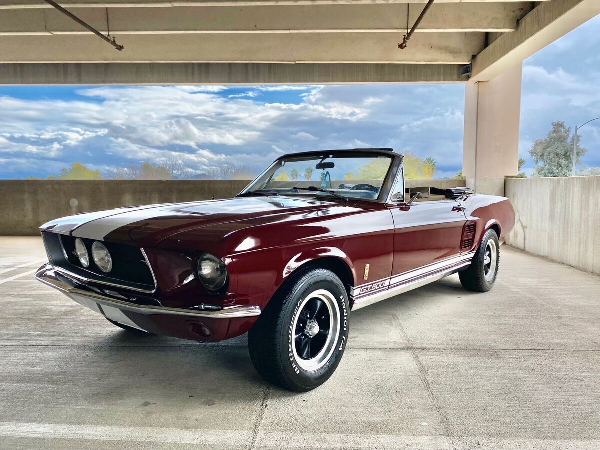 1967 ford mustang shelby gt convertible red rwd automatic gt500