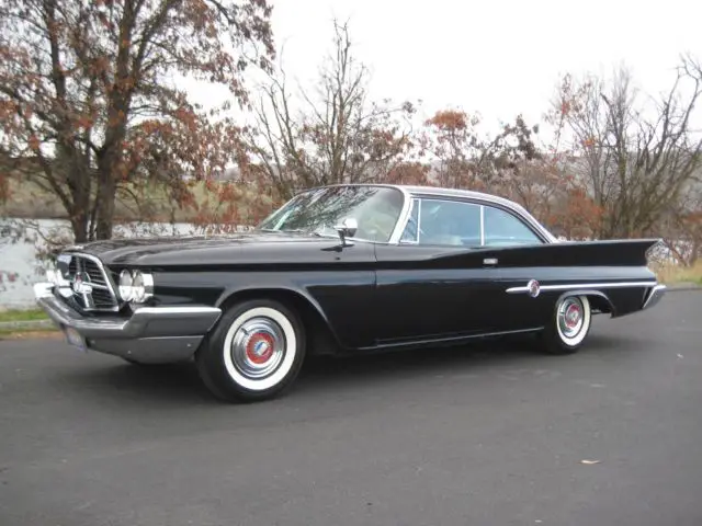 beautiful 1960 chryaler 300f in black over tan / original cross-ram intake & 2x4