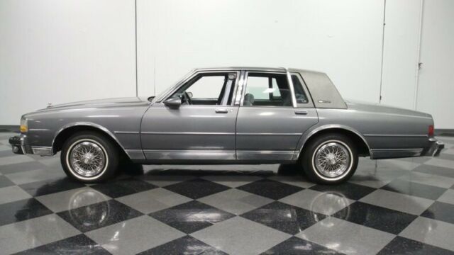 classic vintage chrome chevy brougham carprice 5.0 v8 auto transmission gray
