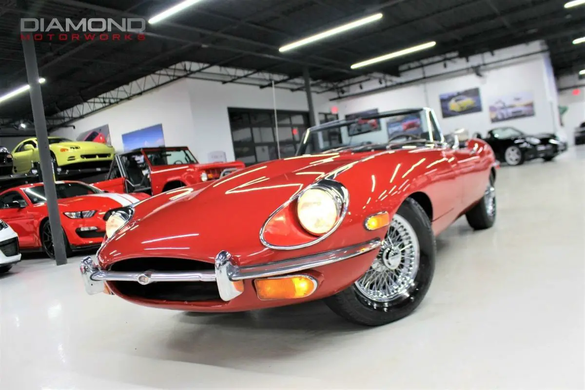 1970 jaguar e-type series 2 convertible 53210 miles red convertible 4.2l straigh
