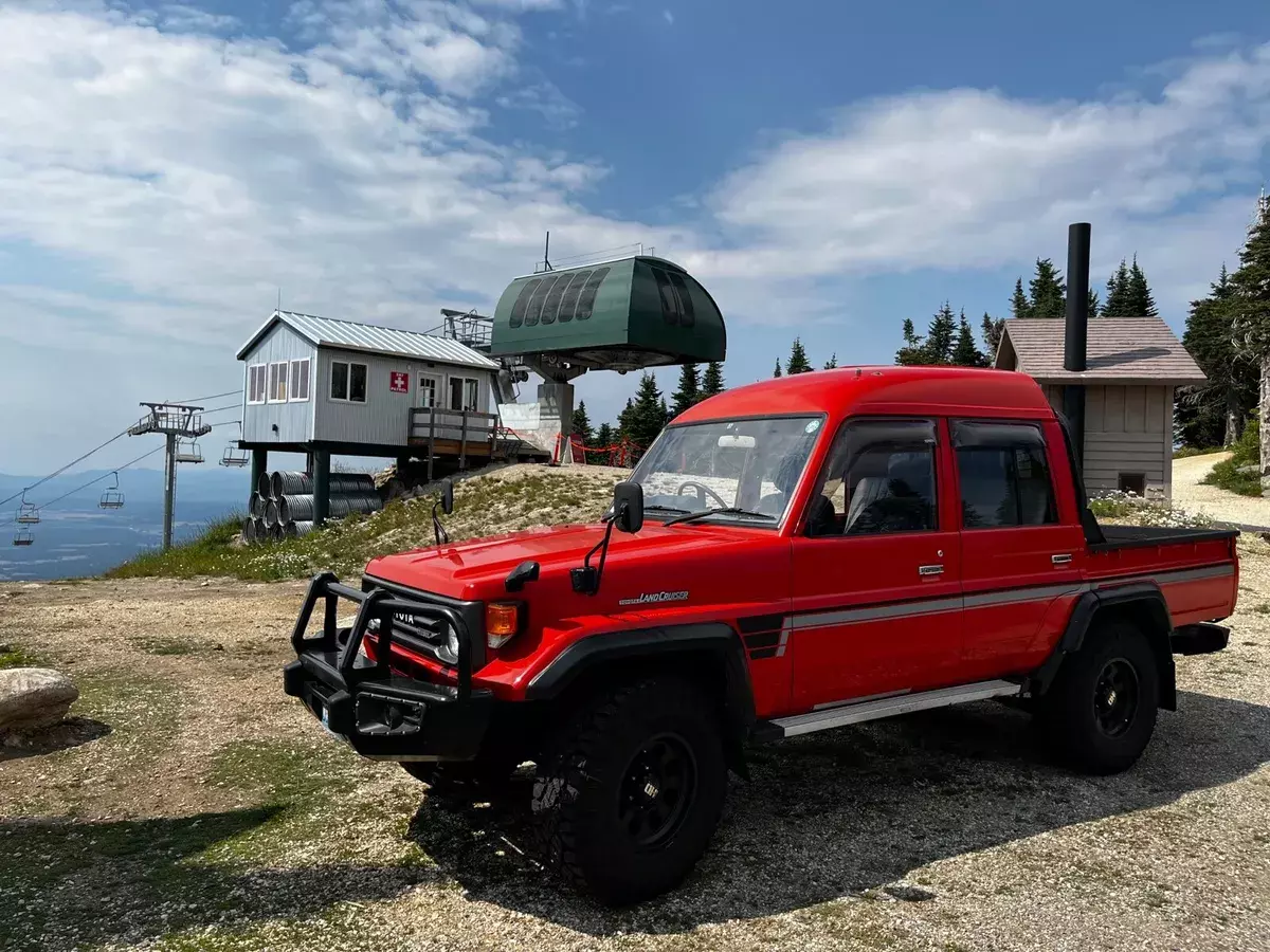 1993 toyota land cruiser pickup red 4wd manual dual cab no reserve