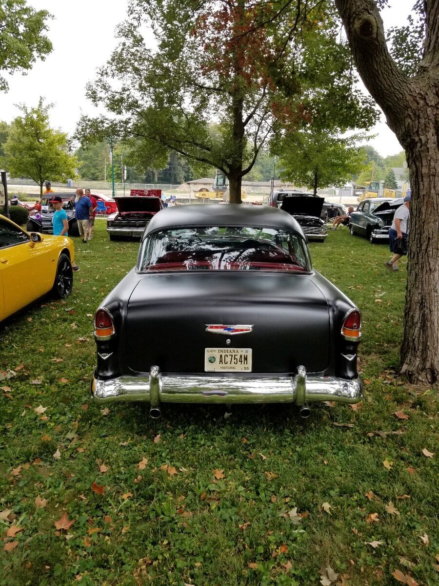 1955 chevrolet delray sedan black rwd manual 210