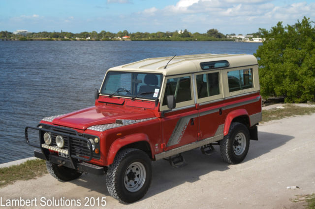 land rover defender 110 3.5 v8, 1984, red, orginal