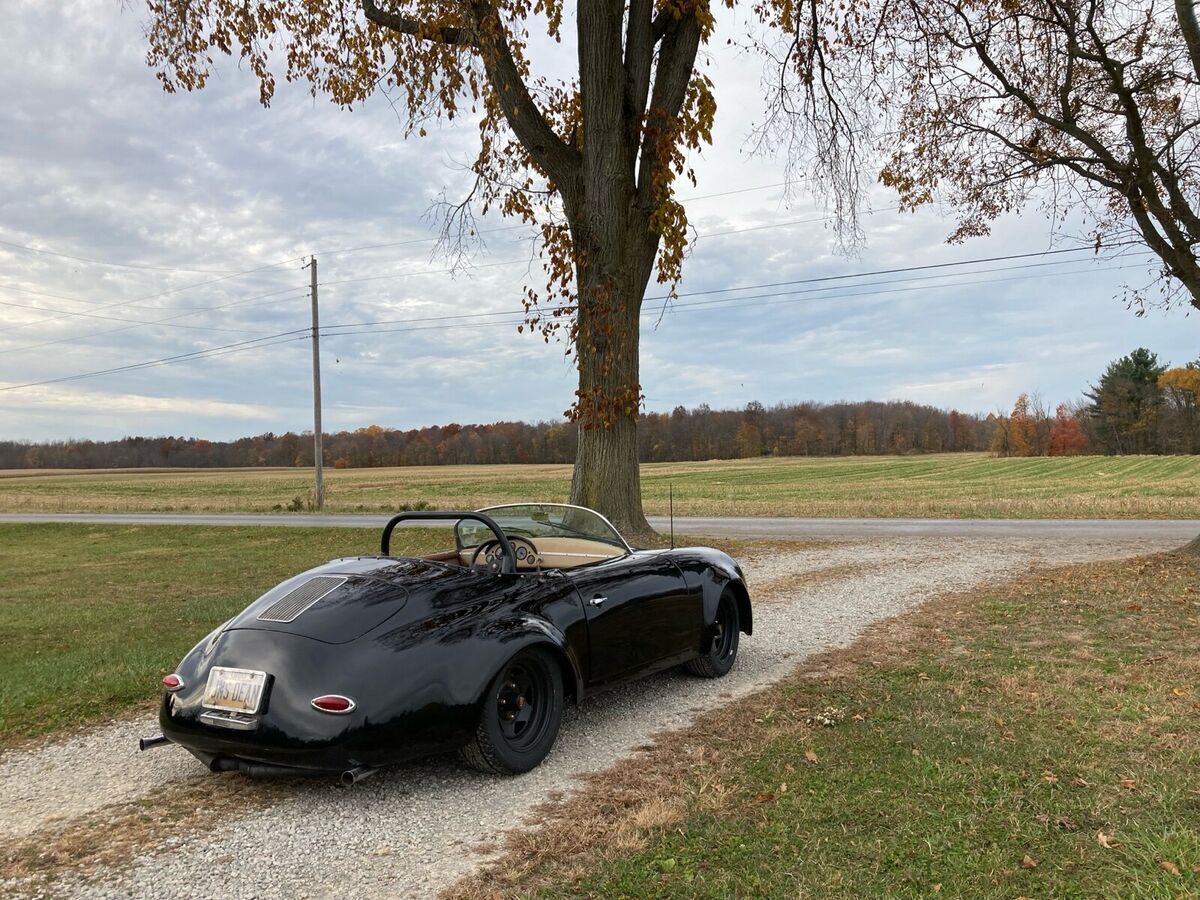 1956 porsche 356 black rwd manual speedster replica