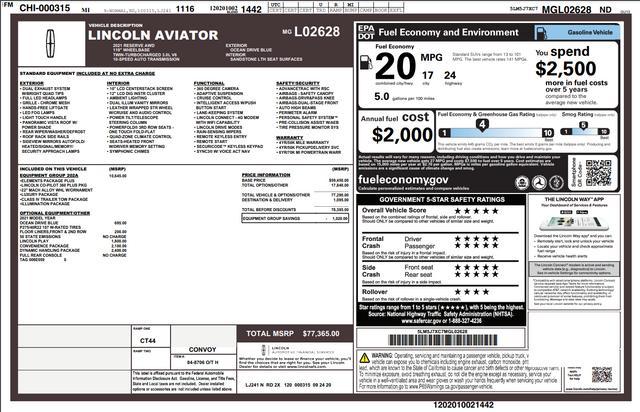 2021 lincoln aviator reserve awd