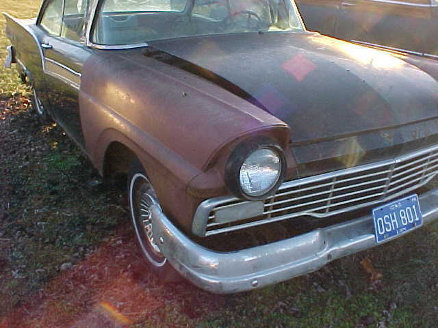 1957 ford fairlane 500 hardtop black / red t bird 312 v8 3 spd od nos fenders