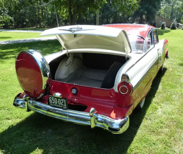 1956 ford crown victoria fiesta red colonial white very sharp