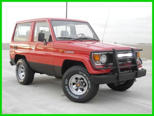 1987 toyota land cruiser rare 2 dr. 2.0l turbo diesel 4x4 5 spd manual fl title