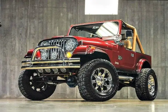 1988 jeep wrangler custom 0 electric red metallic wagon manual