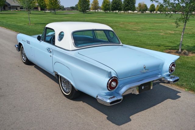 1957 ford thunderbird 7,500 miles starmist bue convertable v8 automatic