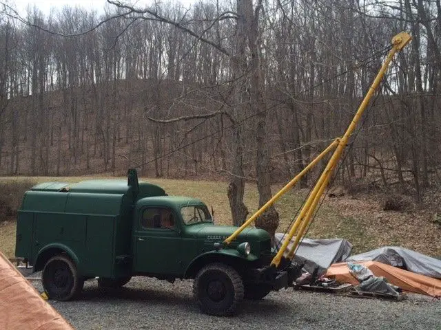 1950 dodge power wagon bell telephone truck with pole derrick and snow plow
