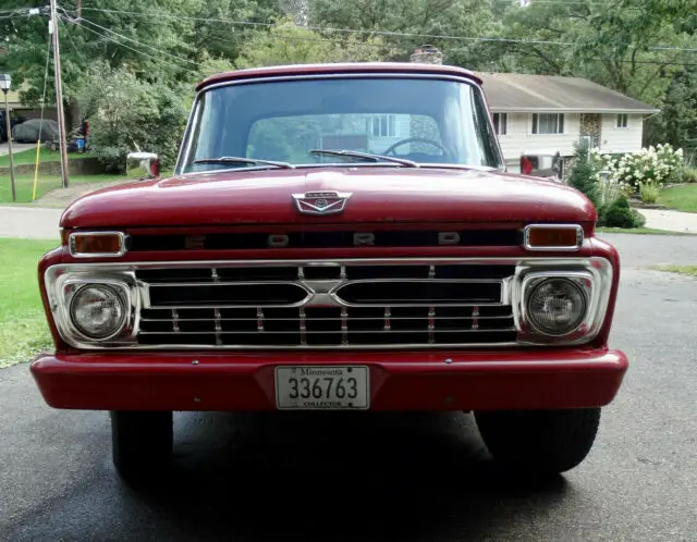 classic 1966 ford f250 custom cab camper special original red paint