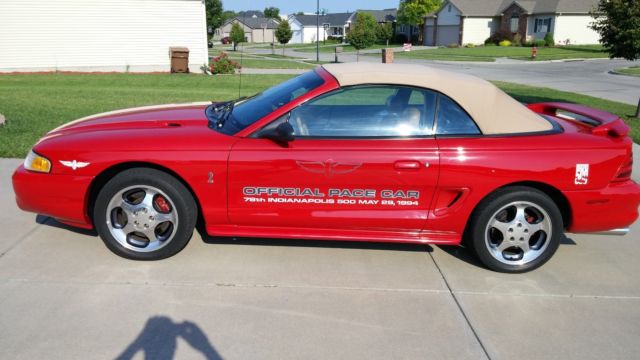 1994 ford mustang svt cobra convertible indy pace car 2-door 5.0l