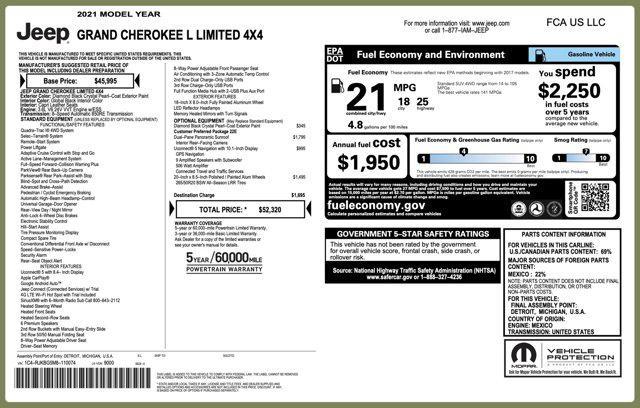 2021 jeep grand cherokee l limited
