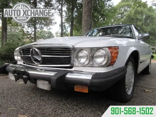 1987 white sl! convertible classic hardtop also
