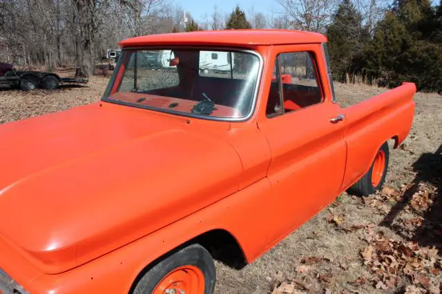 1966 chevy truck short bed fleetside big back window street rod patina