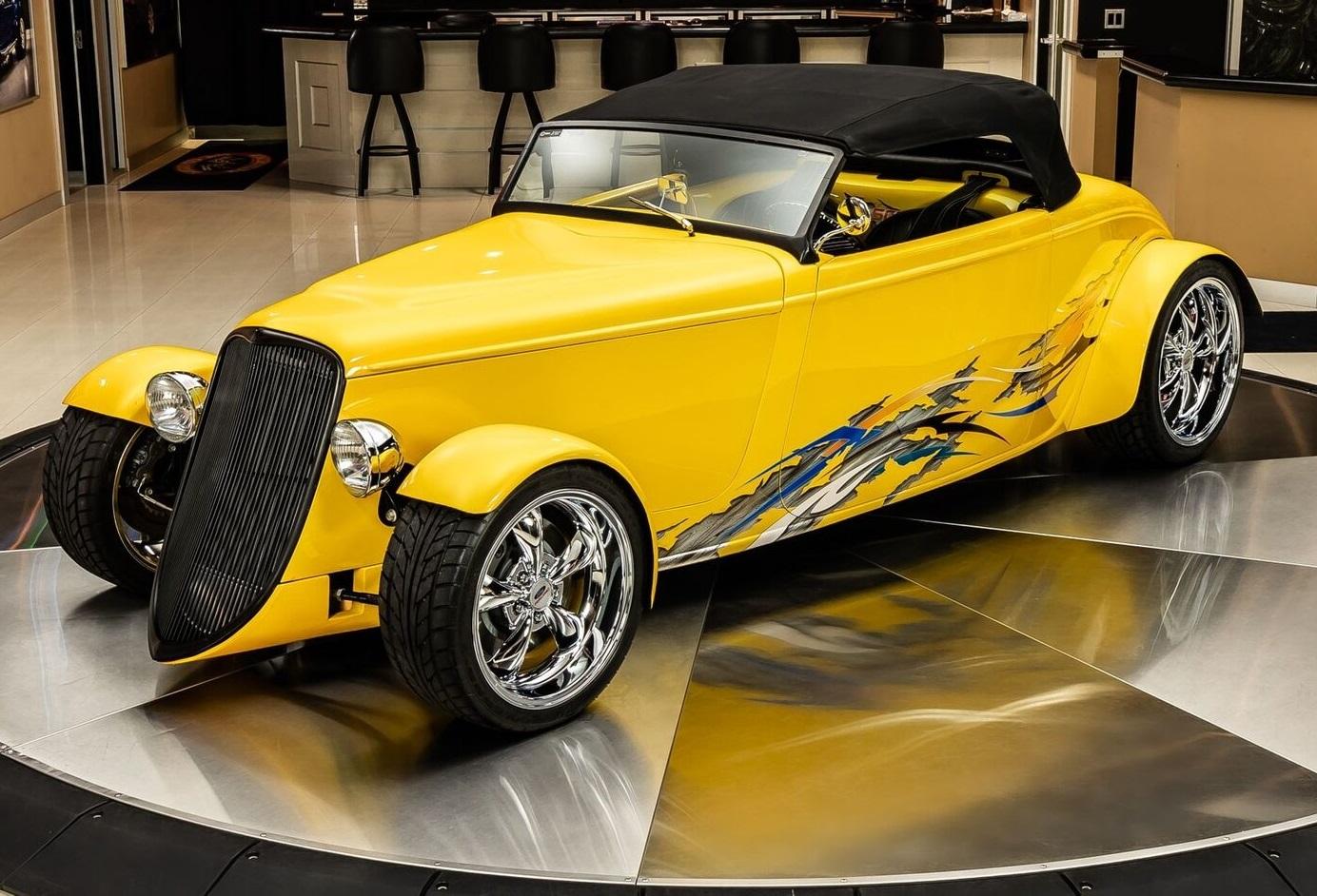 1933 ford roadster factory five hot rod yellow 315 miles