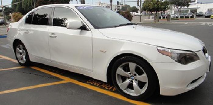 obo 2007 bmw 525i sedan --alpine white-- low miles 72k clean title in glendale, ca