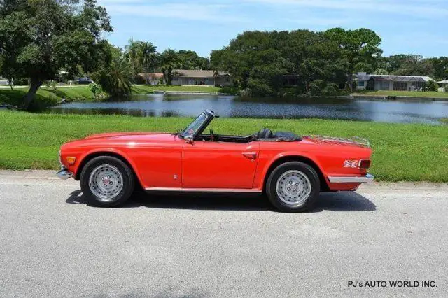 clean british tr6 2.5l 6 cylinder 4 speed twin stromburg carburetors pimento red