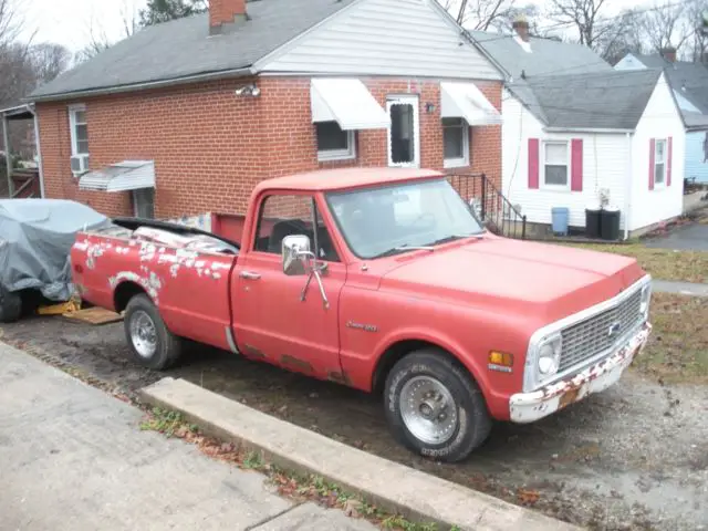 1971 chevy c-20 long bed pickup truck project v8 5 speed