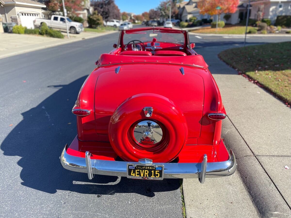 1950 ford custom deluxe convertible red rwd manual deluxe