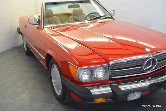560sl roadster climate control hard top red /tan black soft top service history