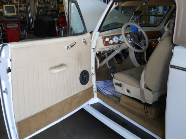 1941 mercury convertible-pearl white w/tan resto-rod v-8 efi auto custom