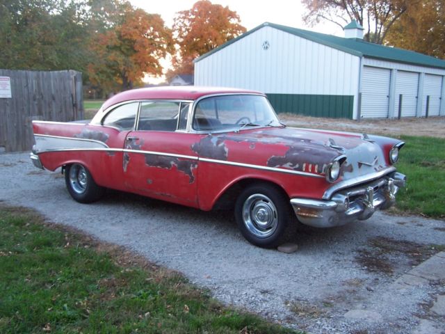 1957 chevy belair hardtop good project. ie 1955 corvette nomad gasser